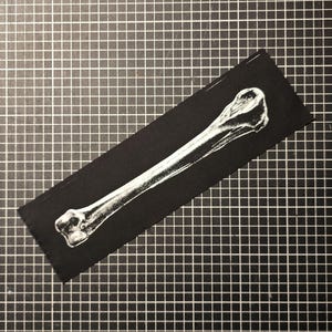 KNOCHEN Siebdruck Aufnäher Schwarz Baumwolle