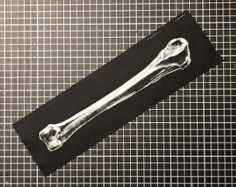 BONE Screenprinted Patch Black Cotton