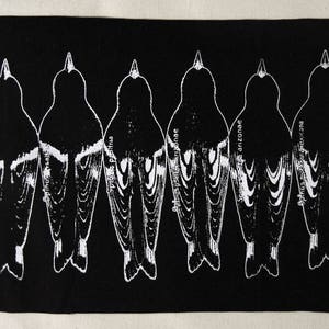 Screenprint SWALLOWS patch Black Cotton