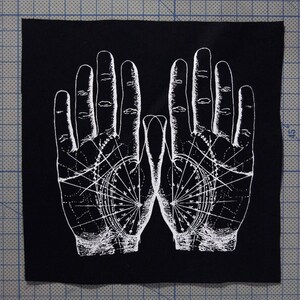 Zeefdruk HANDS patch ZWART katoen afbeelding 4