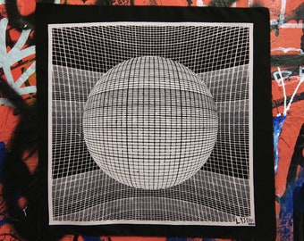 OPTICAL ILLUSION Back Patch Screenprint Art