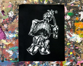 TORSO ANATOMY-patch op zwart katoen