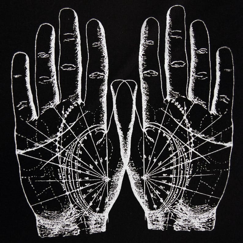 Zeefdruk HANDS patch ZWART katoen afbeelding 3