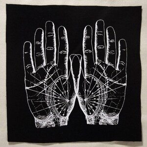 Zeefdruk HANDS patch ZWART katoen