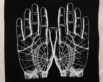 Zeefdruk HANDS patch ZWART katoen