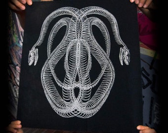 ENTANGLED SNAKES Screenprinted Back Patch