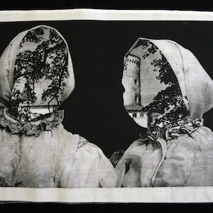 TWINS COLLAGE Surreal Screenprint Back Patch