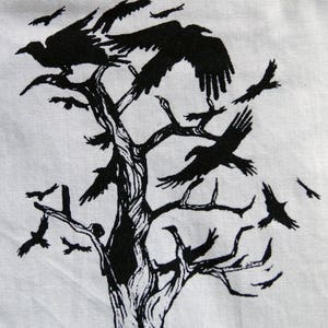 Screenprinted CROW TREE patch