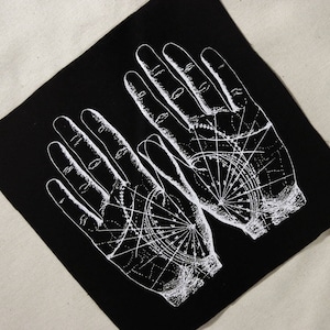 Zeefdruk HANDS patch ZWART katoen afbeelding 2
