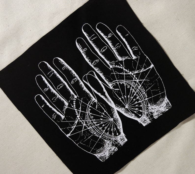 Zeefdruk HANDS patch ZWART katoen afbeelding 2