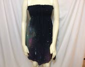 Women 39 s Galaxy Dress, Gathered Smock Dress, Size Small. Galaxy, Space, Dress, Strapless, Halloween, Costume, Halloween Costume