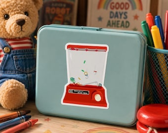 Retro Water Ring Toss Sticker - Vintage Handheld Toy Nostalgia Decal