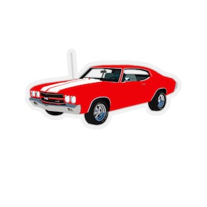 Vintage-Inspired Red Chevelle Sticker - Distinctive Decal for Car Enthusiasts and Classic Car Lovers - Stand Out in Style!