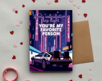 Sci-Fi Valentine Card | Nerdy Movie Love Card | Retro Time Travel Digital Valentine