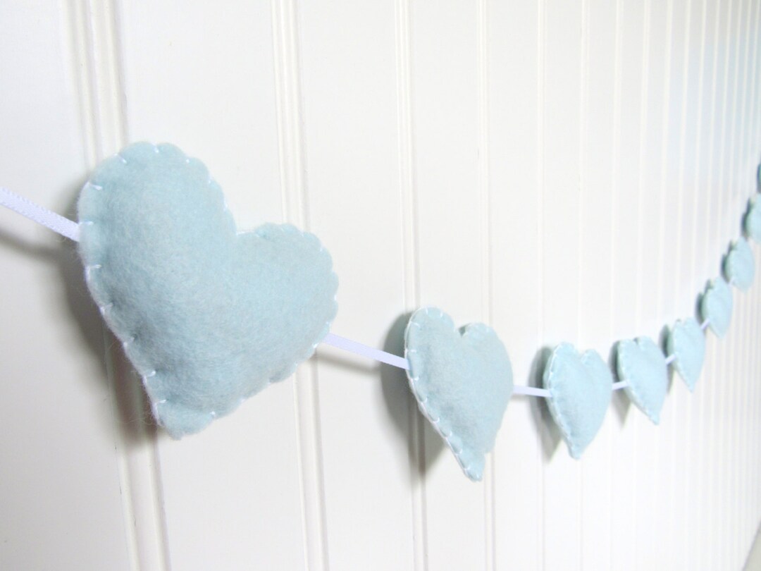 Heart Banner / Garland / Bunting Baby Blue Nursery Etsy