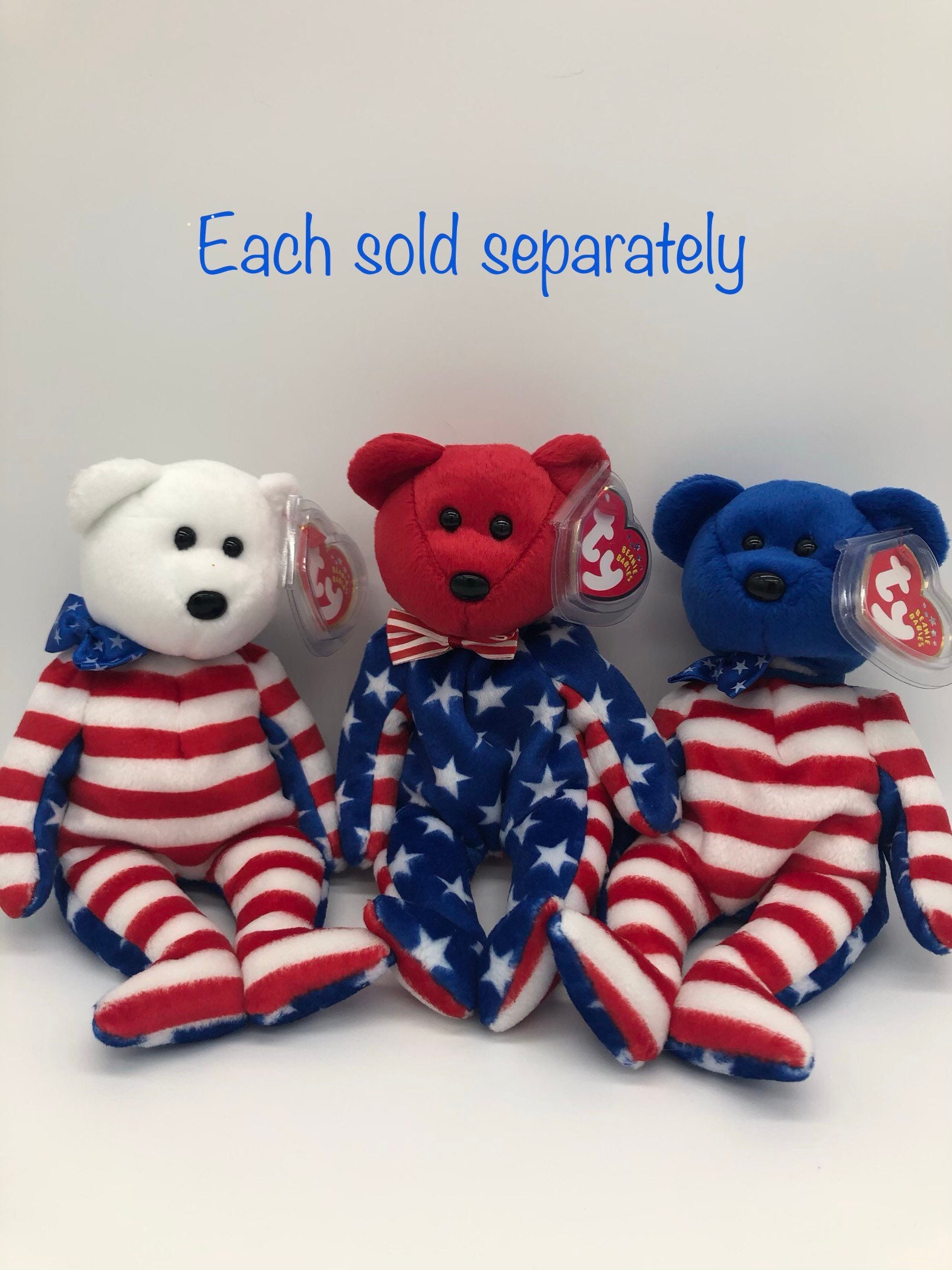 Liberty the Bear white Ty Beanie Baby Etsy