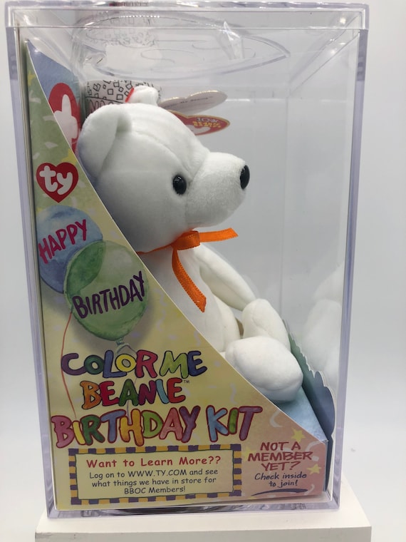 MWMT 2002 Ty Color Me Beanie Babies Official Club Bear 6 Markers Disp Case for sale online 