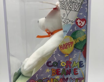 Color Me Beanie Birthday Bear Ty Beanie Baby