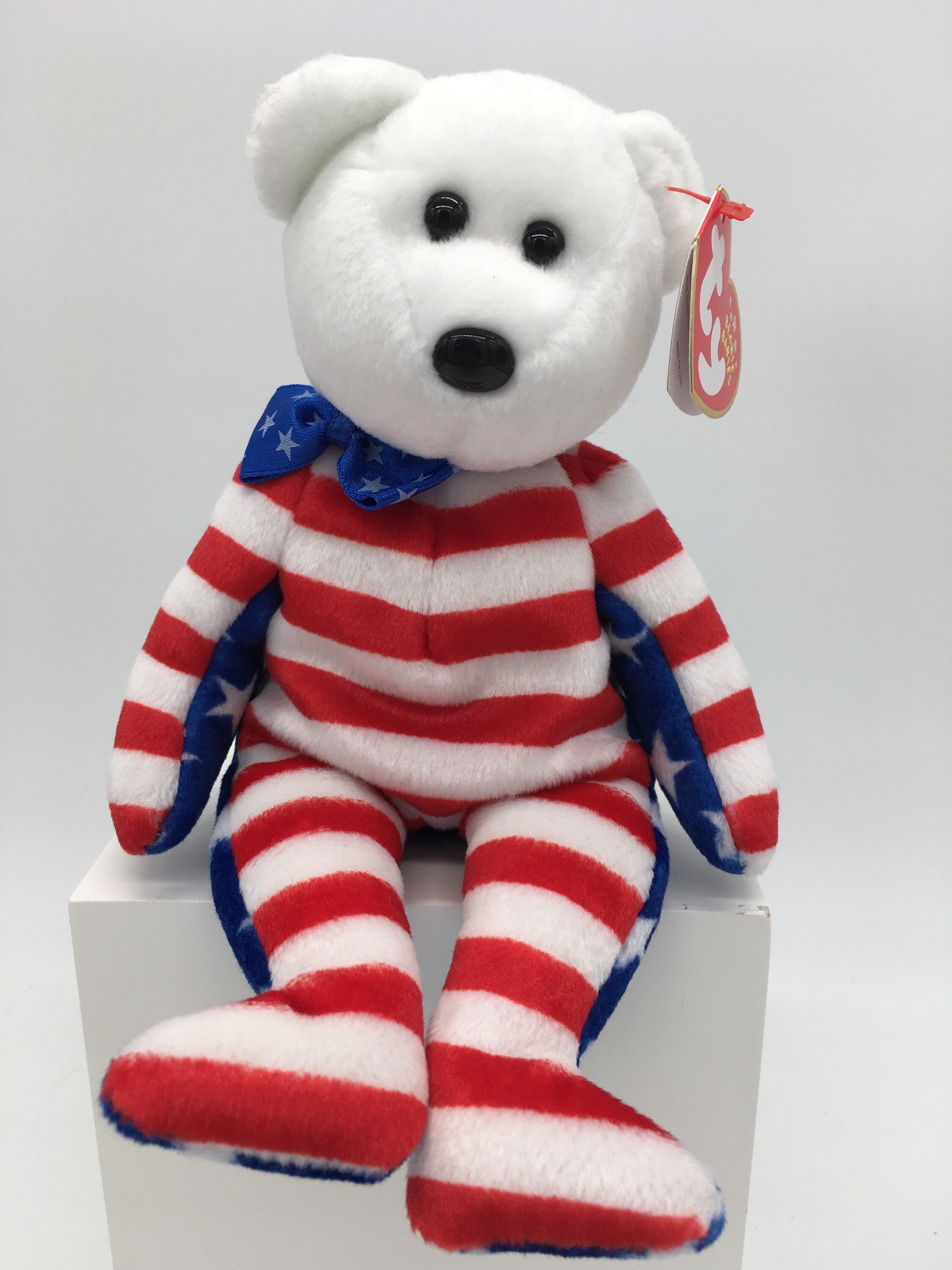 Liberty the Bear white Ty Beanie Baby Etsy