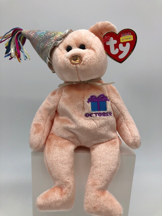 October the Birthday Bear series 2 Ty Beanie Babies Etsy