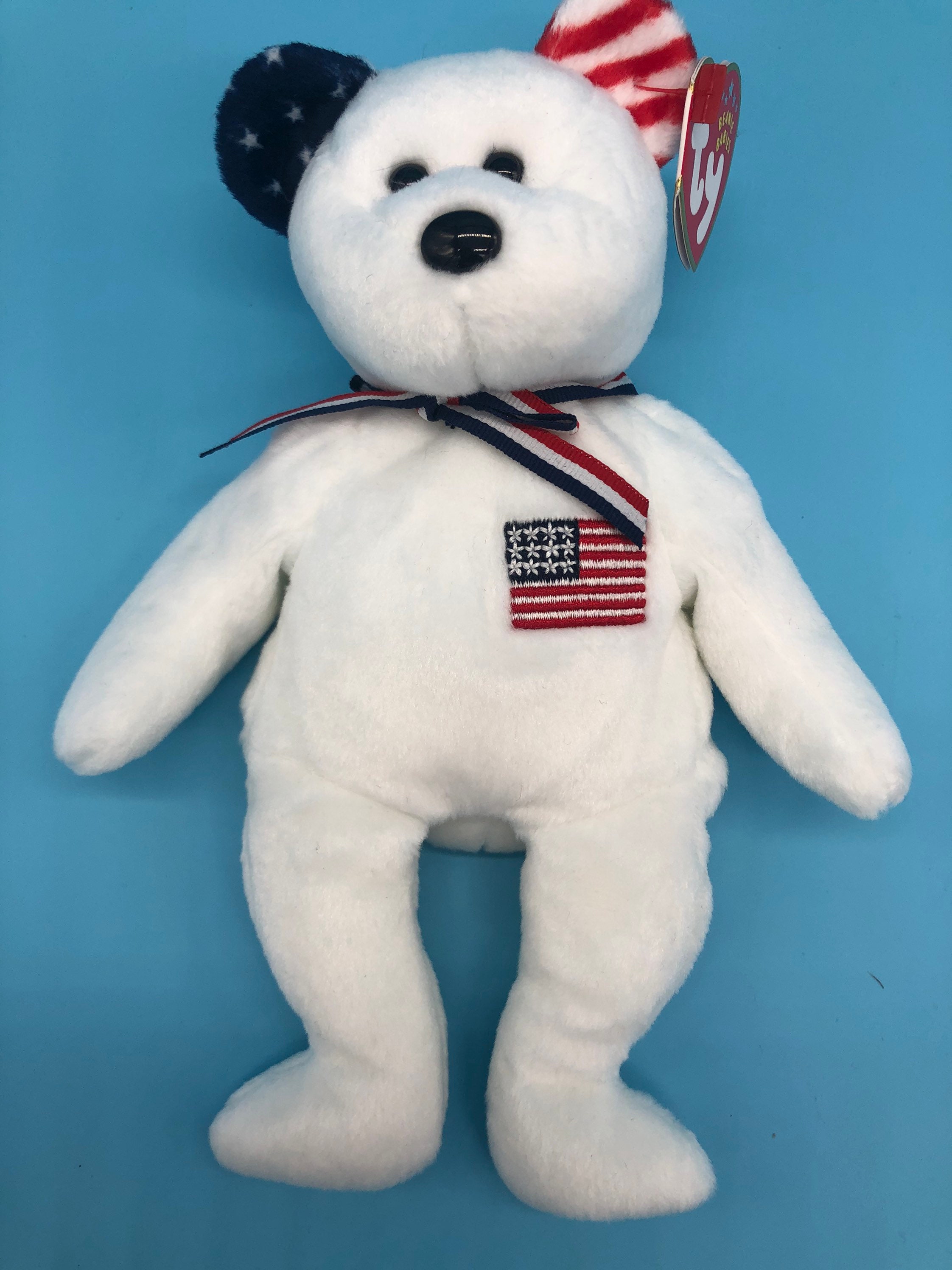 Ty Beanie Baby USA Bear the Patriotic American Bear Free Shipping