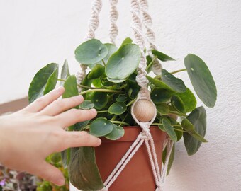 Macrame planter-macrame plant hanger-Cotton 100% crude color