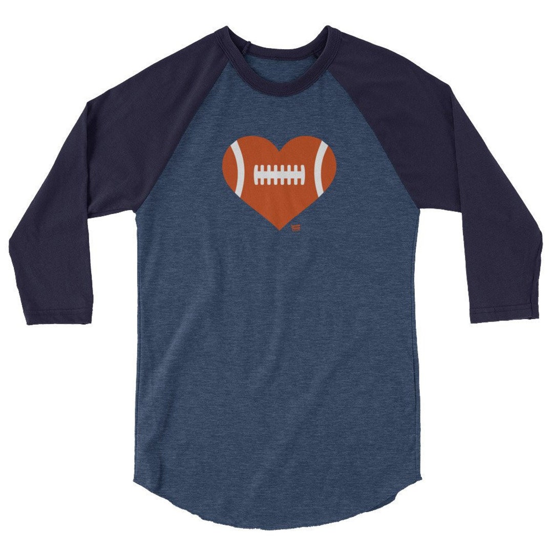 Love Football Heart Chicago Bears 3/4 Sleeve 