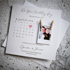 Wedding card - wedding day card - Mr and mr card - Mrs and mrs card - Mr and Mrs card - happy couple - calendar card - picture card