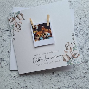 Cotton anniversary card - 2nd wedding anniversary card - second wedding - wedding anniversary card - engagement card - special date card