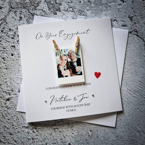 Engagement card - engaged card - picture card - personalised engagement card - wedding card - wedding day card