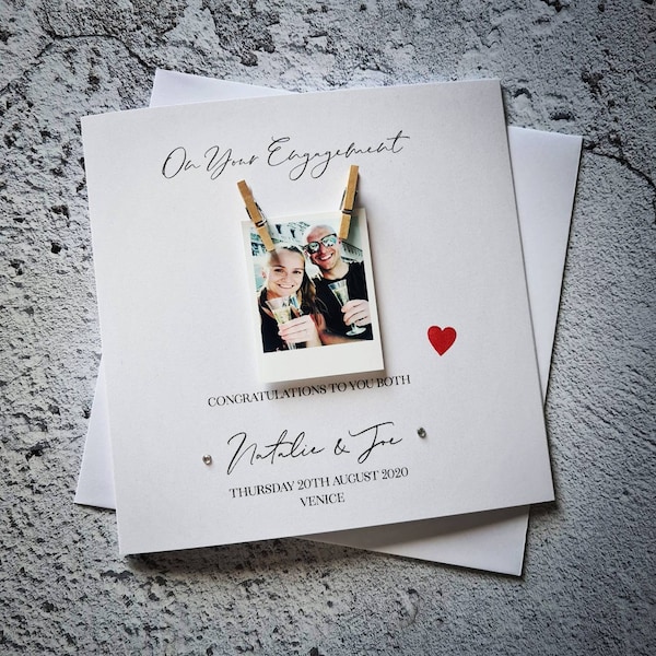 Engagement card - engaged card - picture card - personalised engagement card - wedding card - wedding day card