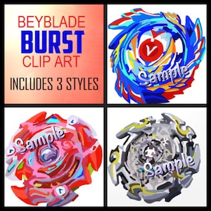 DIGITAL Clip Art Beyblade Burst Spinners PNG files Birthday Party Fan Art ベイブレードバースト