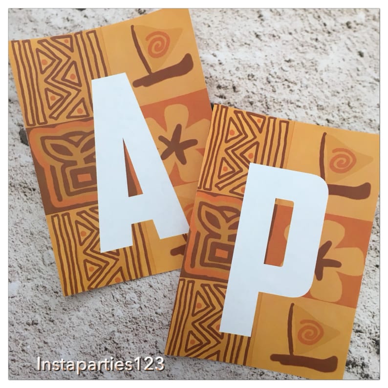 DIGITAL polynesisk tapaduk födelsedagsbanner direkt nedladdning PDF-fil Vaiana Hawaiian Party bild 2