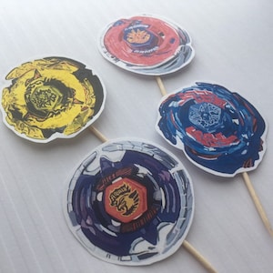 DIGITAL Metal Fusion Beyblade Instant Download Pdf Cupcake Toppers 4 styles Birthday Party Celebration