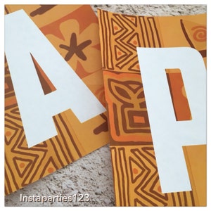 DIGITAL polynesisk tapaduk födelsedagsbanner direkt nedladdning PDF-fil Vaiana Hawaiian Party bild 3