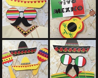 DIGITAL Mexico Theme Party Fiesta Photo Booth Props Cinco De Mayo Instant Download