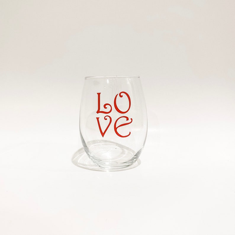 Valentine's Stemless Wine Glasses Etsy