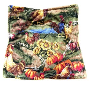 Chicken and Pumkin Bowl Cozy  Reversible Microwave Safe Hot/Cold Holder