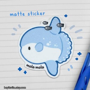 Autocollants Mola Mola / Autocollants Molidae vie marine et feuille d'autocollants | Poisson-lune de mer | Papeterie Marine Life pour journal 1pc Matte Mola