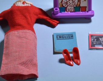 Vintage 1965 Mattel Barbie Student Teacher Outfit #1622, Chalkboard & Easel