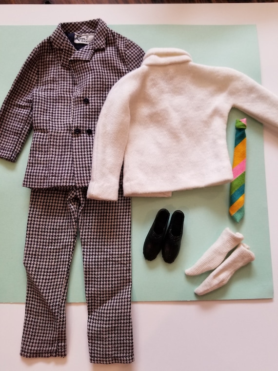 Vintage Ken MOD Big Business Outfit #1434, White Turtleneck and Socks