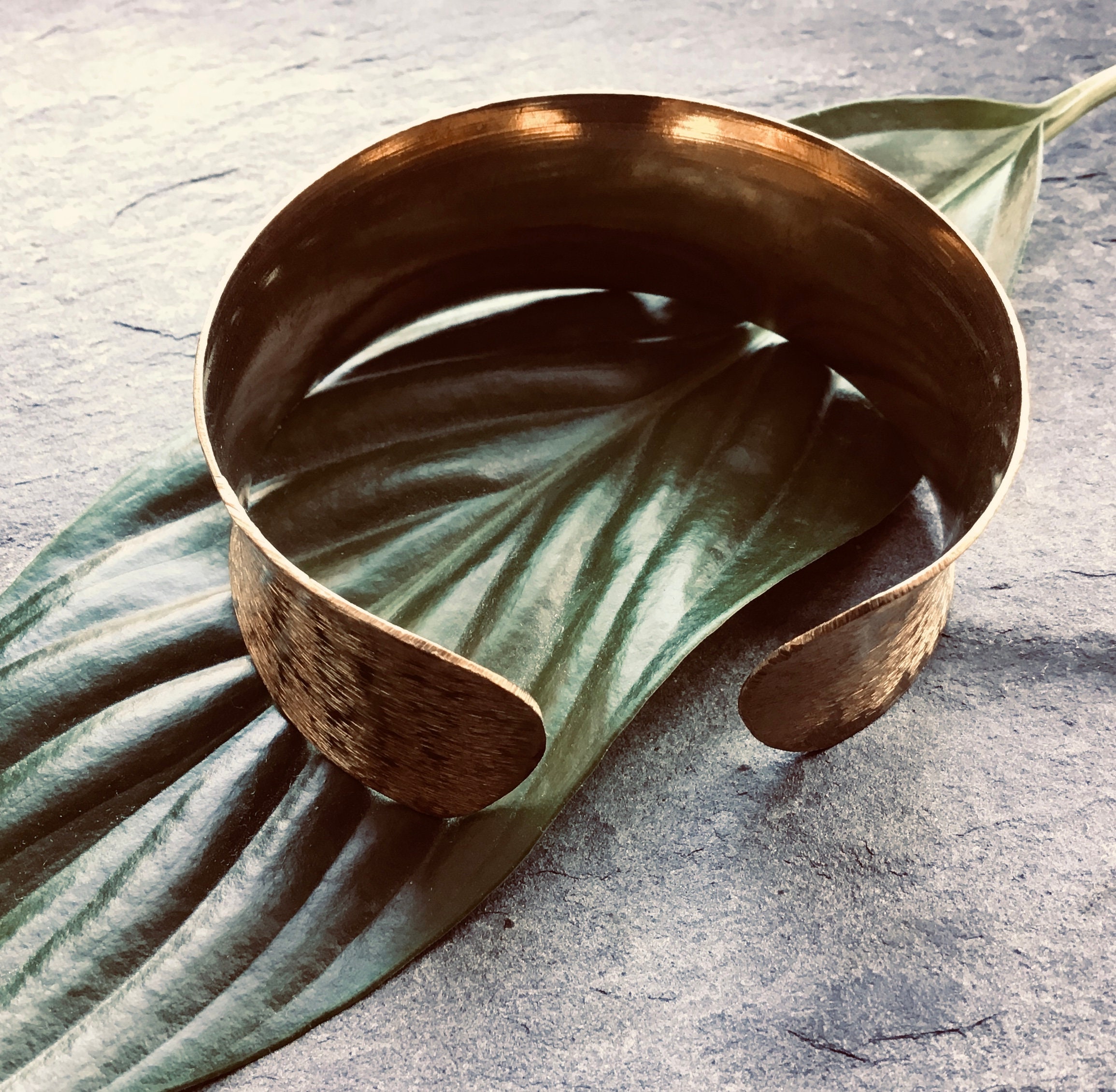 Textured Brushed Brass Cuff Bangle Concave Solid Brass Etsy