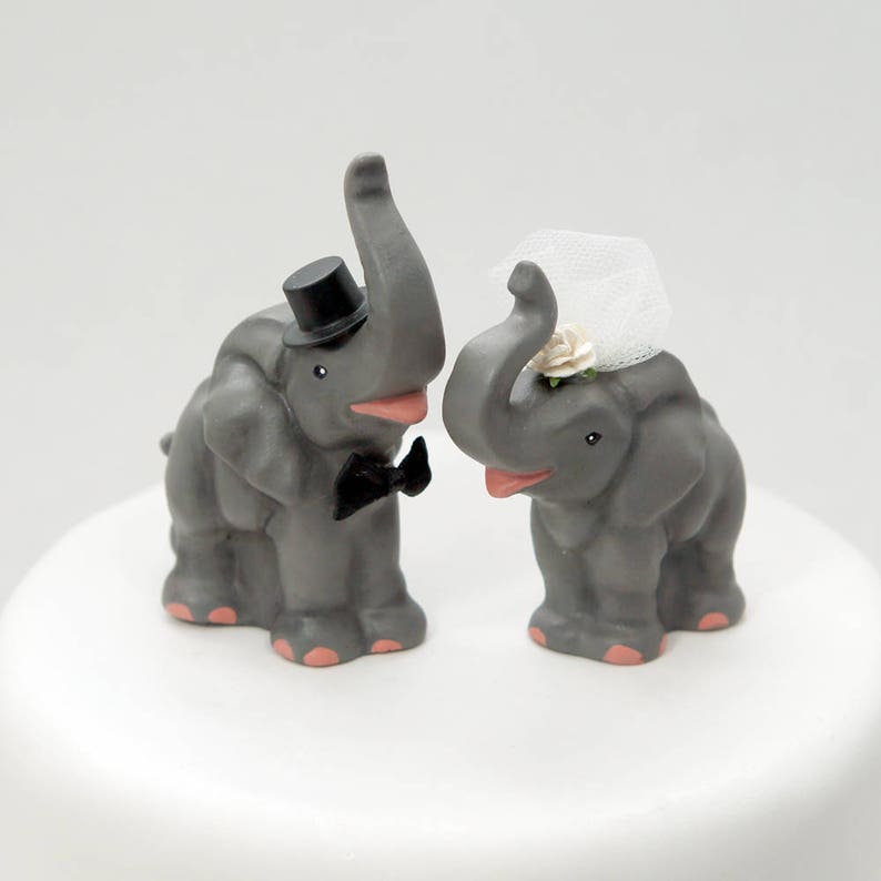 Elephant Wedding Cake Topper Animal Wedding Cake Topper Etsy