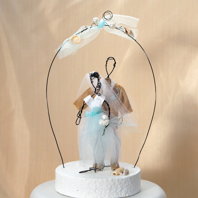 Beach Wedding Cake Topper Bride Groom Cake Topper Unique Etsy
