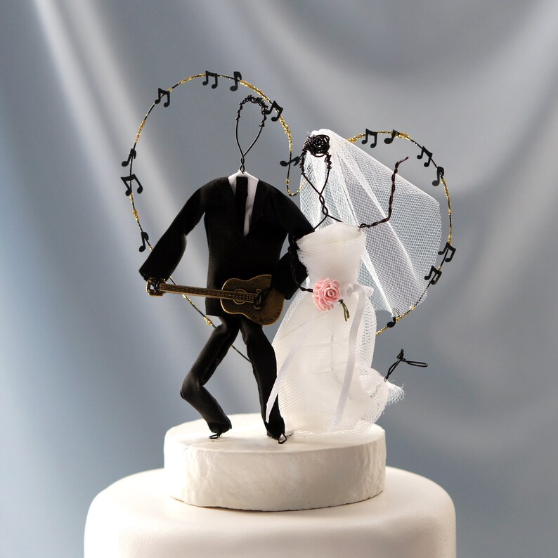 Wire figurine wedding cake topper music cake topper guitar Etsy