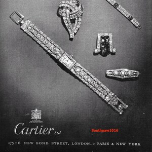 1952 Cartier Ltd London, Paris & New York Original Vintage Print Advertisement