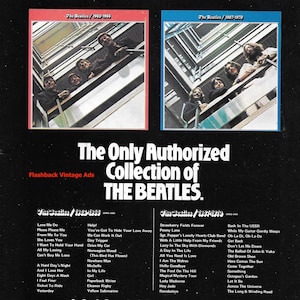 1973 The Beatles Red & Blue Collections Albums Original Music Industry Promotional Print Advertisement