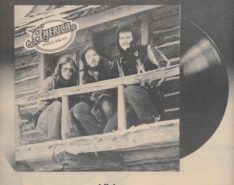 Anuncio promocional de la industria musical del lanzamiento del álbum "Hideaway" de Original America de 1976
