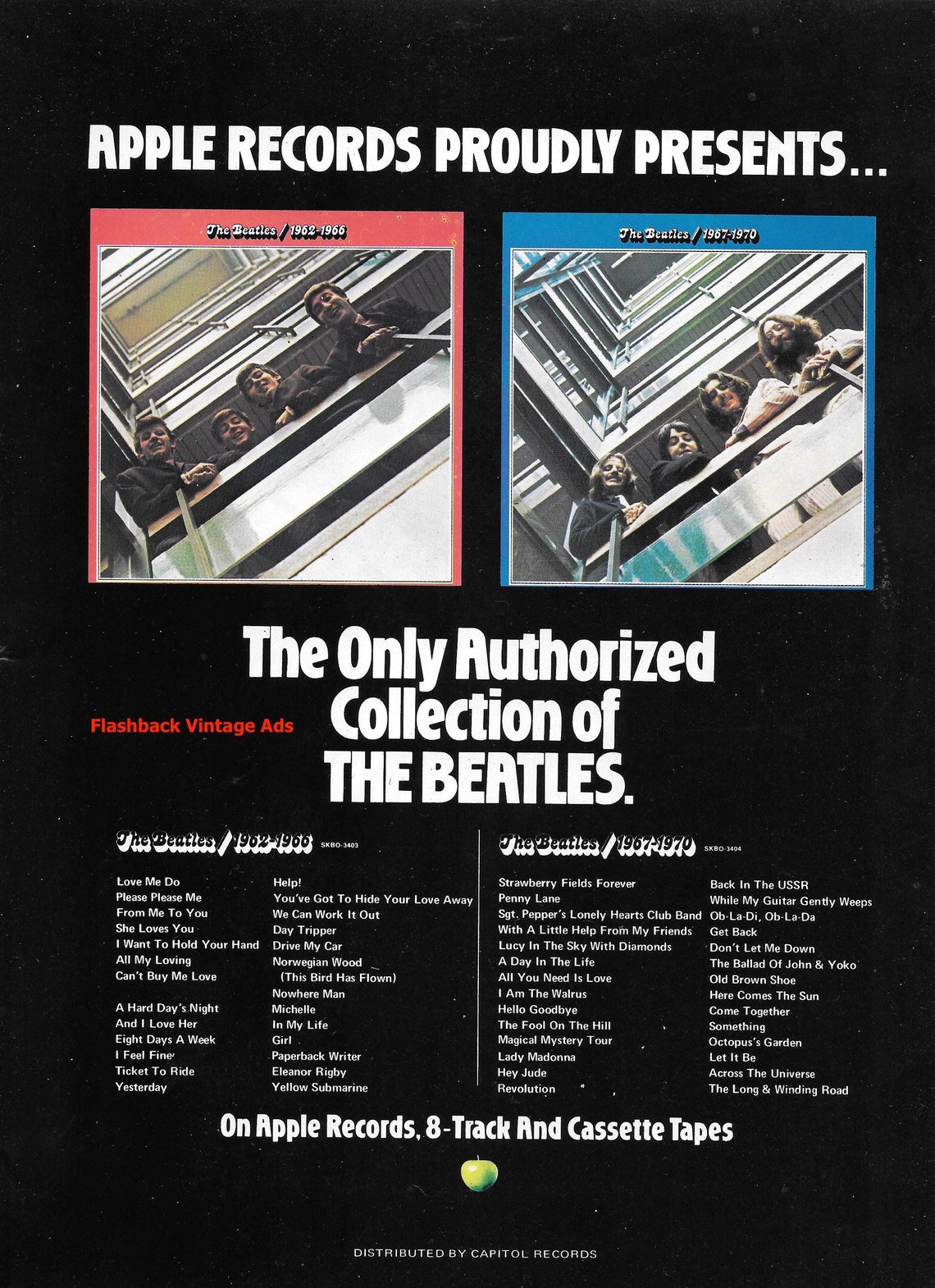 1973 the Beatles Red & Blue Collections Albums Original Music Industry ...