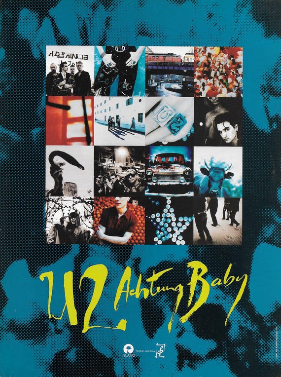 1991 Original U2 'achtung Baby' Album Release Music Industry